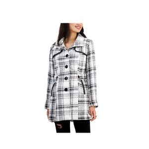 Plaid Print Belted Jacket.
